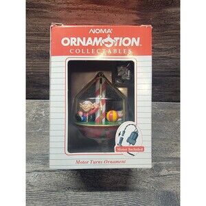 NOMA 1989 Ornamotion ELF MERRY GO ROUND 2331 Motion COLLECTIBLE ORNAMENT Vintage